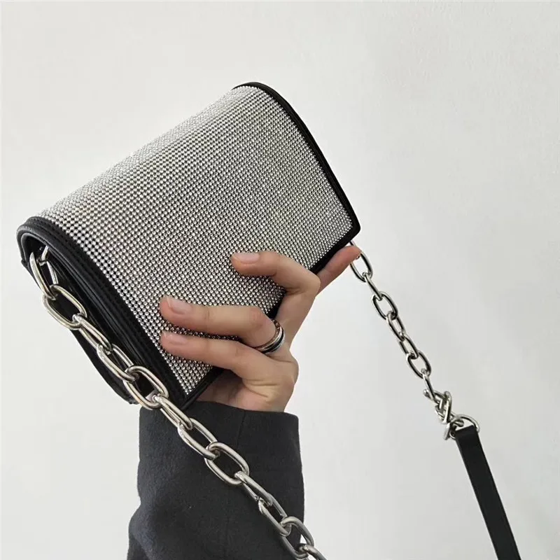

Luxury flash drill small square bag chain shoulder diagonal mini bag hot fashion hot wild...