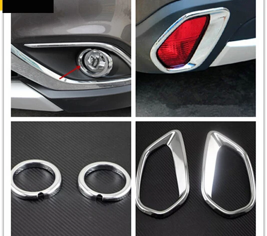 For Mitsubishi Outlander 2015 2016 ABS Chrome Front & Rear Fog Lamp Light Cover Trims Exterior Chromium Styling Parts 4pcs For Mitsubishi Outlander 2015 2016 ABS Chrome Front & Rear Fog Lamp Light Cover Trims Exterior Chromium Styling Parts 4pcs