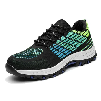 

men casual breathable large size steel toe caps working safety shoes anti-pierce outdoor worker summer shoe man security boots