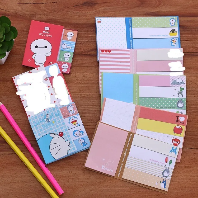 

1PC Cartoon Lovely Totoro Doraemon Baymax Self-adhesive Memo Pad Sticky Notes Post Bookmark School Office Supply