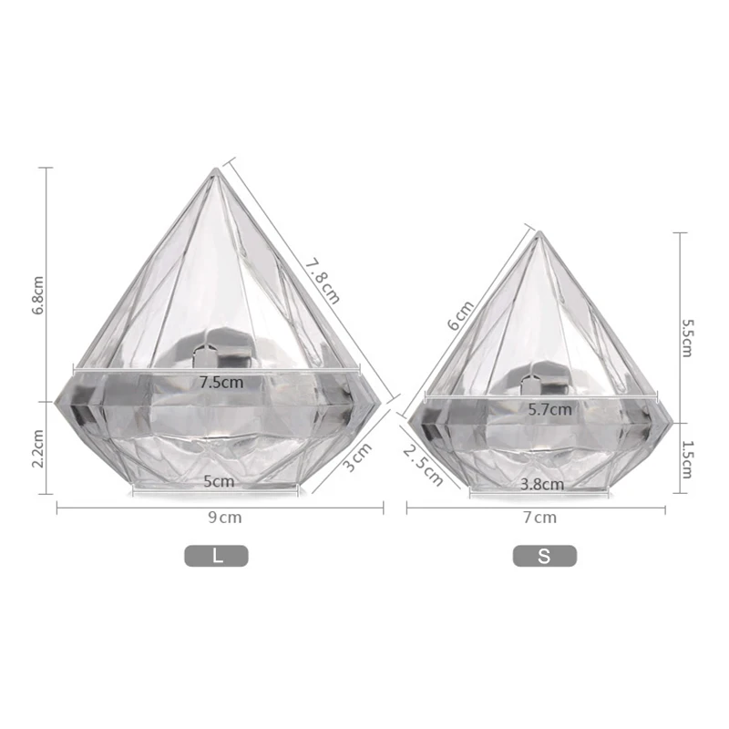 

Hot 12pcs Candy Box Food Grade Transparent Plastic Diamond Shape Candy Box Container Halloween Children LSK99