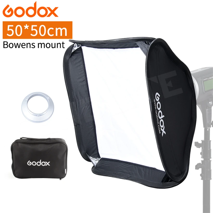 Godox 50x50 см софтбокс 20*20 дюймов + держатель Bowens для фотографирования студийная