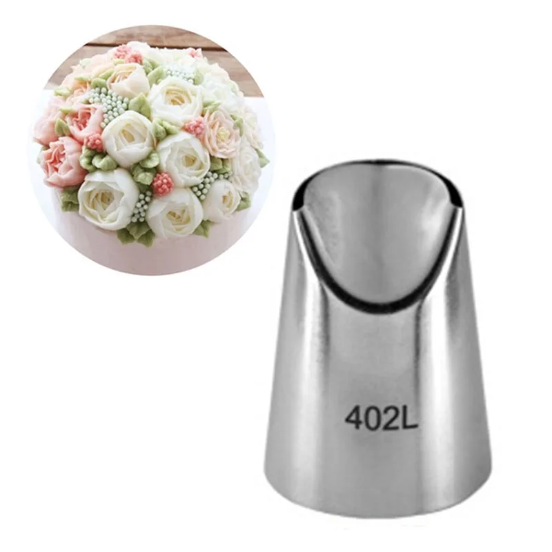 

#402L Metal Cream Tips Cake Cream Decoration Pastry Tools Stainless Steel Piping Icing Nozzle Baking