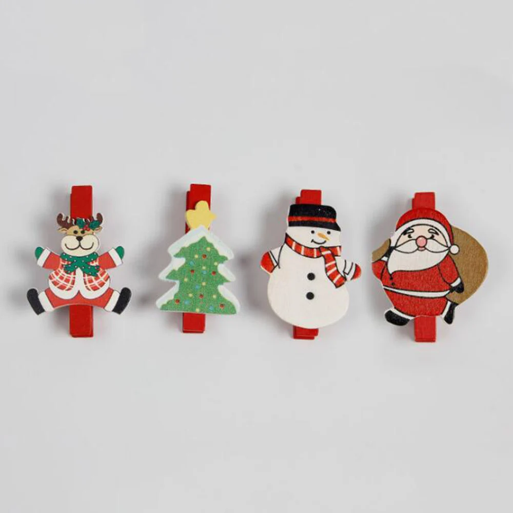 6pcs/lot Christmas Ornament Clips For Party Decor Props Xmas Snowman