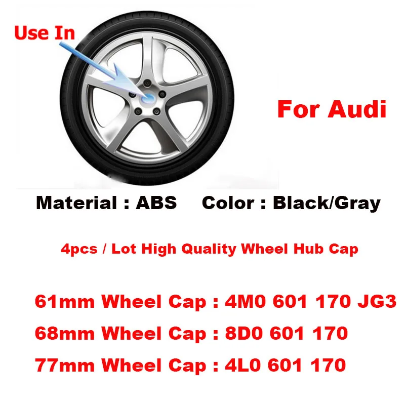 

4pcs 61mm 68mm 77mm Auto Wheel Center Centre Caps Car Wheel Hub Emblem Cover