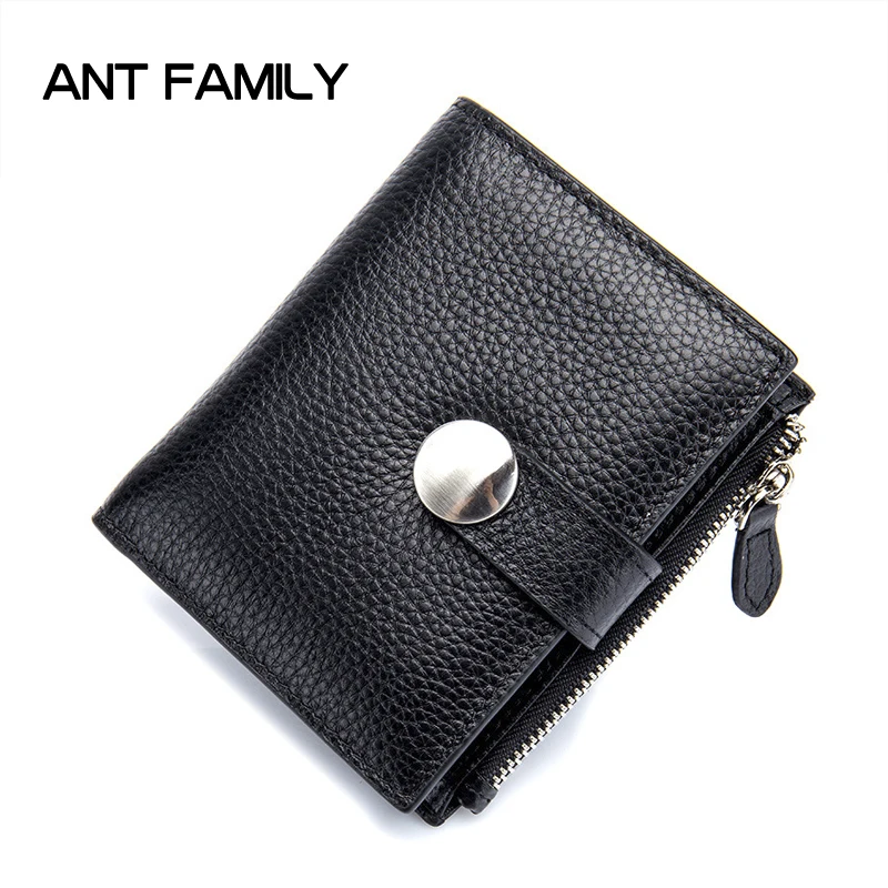 

Women Wallet Genuine Leather 2018 Luxury Brand Small Wallets Ladies Solid Cowhide Leather Short Wallet Female Mini Coin Purse