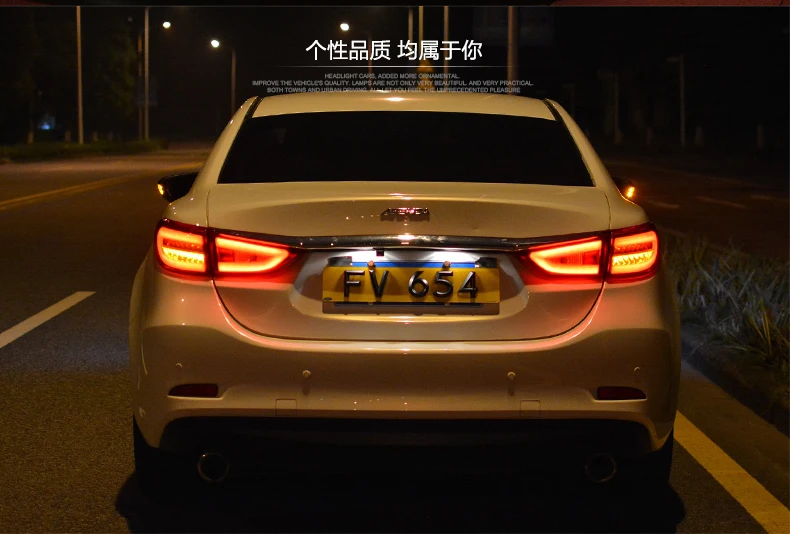 Автомобиль фонарь для Mazda 6 Atenza седан 2014 2015 mazda6 задние фонари светодиодный задний фонарь DRL + тормоз + парка + световой сигнал сзади
