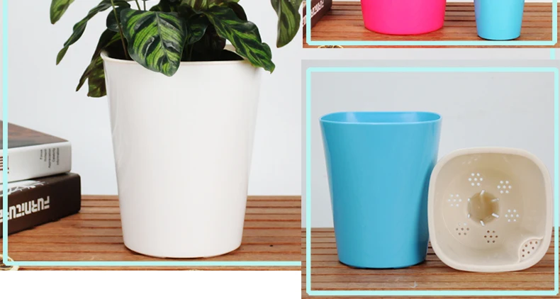cement pot Automatic Self Watering Flower Plants Pot Put In Floor Irrigation For Garden Indoor Home Decoration Gardening Flower Pots 3 Size plant pots near me