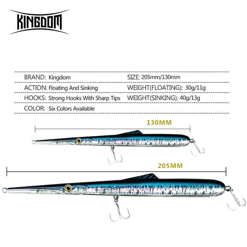 Kingdom, новинка, игла, рыболовные приманки, Stylo, 210, 205 мм, 130 мм, плавающая Тонущая приманка, жесткие приманки, хорошее действие, воблеры