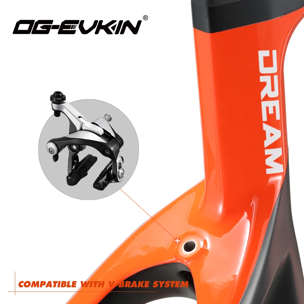 Flash Deal Hotsale Carbon Road Bike Frame UD BSA Road Bicycle Frameset Matte Glossy Di2 Mechanical Fork SeatPost Orange XS S M L 5