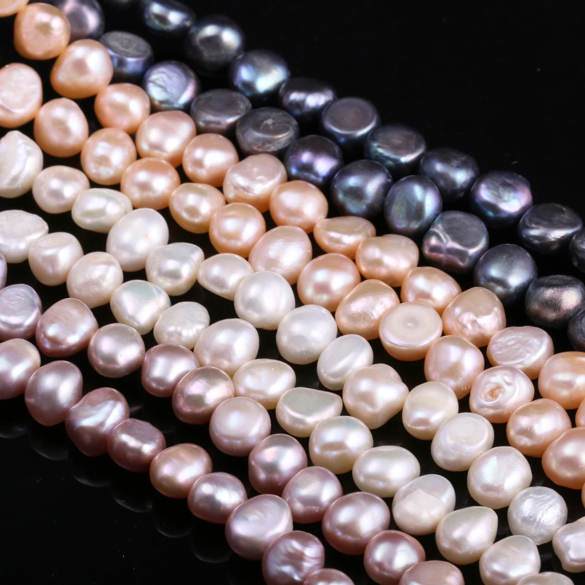 Natural 6-7mm Freeform Freshwater Cultured Pearl Jewelry Making Bead Strand 14" Natural 6-7mm Freeform Freshwater Cultured Pearl Jewelry Making Bead Strand 14"
