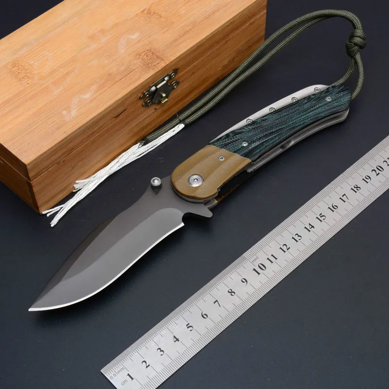 

Brave Fighter High end D2 folding knife shaft outdoor multi-function tool collection boutique Color G10 handle tool