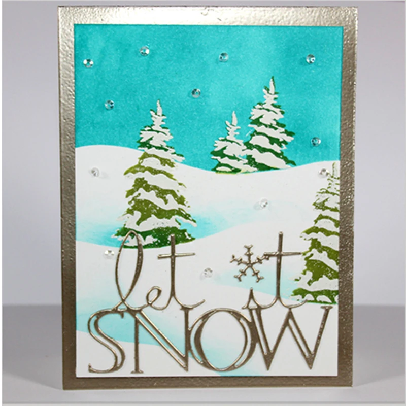 Хорошее слово &quotLet it Snow&quot металлические режущие штампы трафареты сделай сам для