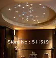 

Optic fiber stars ceiling kit, 780 pcs 0.75mm fiber , 3m long+dual head 2*6W LED light engine with 6 color wheel and remote