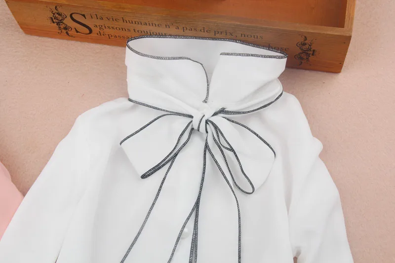 Г. Осенняя одежда для девочек, детская одежда, блузка для девочек Детские майки, белая шифоновая блузка милые Блузы с бантом, детская одежда, От 2 до 16 лет