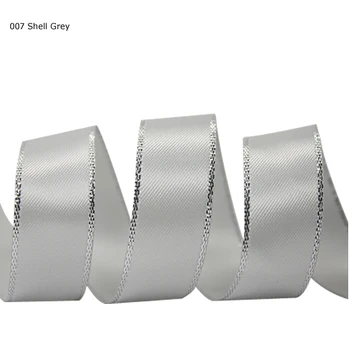 

7/8 inch(22 mm)Metallic silver edged double face satin ribbons
