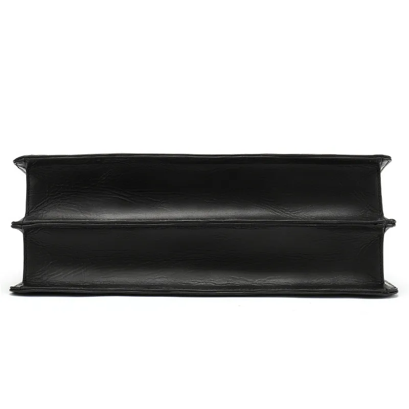 PNDME high quality business genuine leather black men's briefcase casual simple designer luxury lap