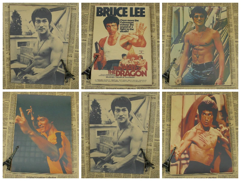 

Bruce Lee Poster kraft paper movie bedroom painting/stickers