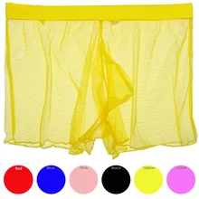 Летнее тонкое дышащее Мужское нижнее белье, сексуальное мужское Прозрачное нижнее белье, сетчатые мужские трусы, мужские мягкие сексуальные трусы-боксеры