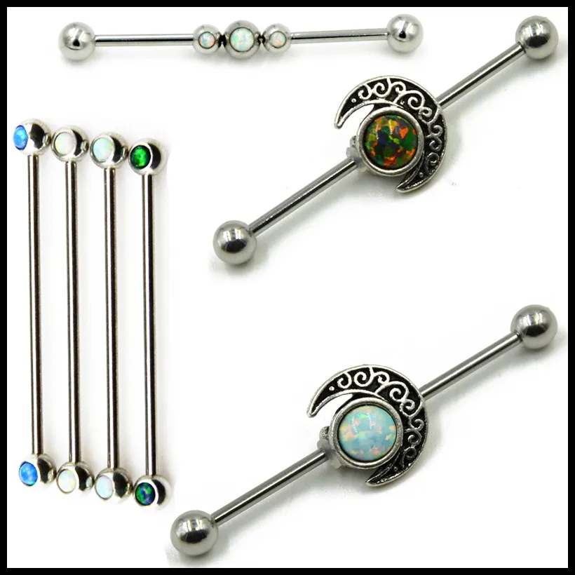 Buy 1Pcs Opal Crystal Stainless Steel Ear Tragus