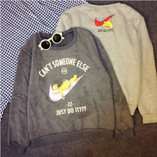 Just Do It Letter Spoof Brand Fleece felpe Long Sleeve sudaderas mujer 2016 Women’s Cute Simpsons Printed Sweatshirt Hoodies C95