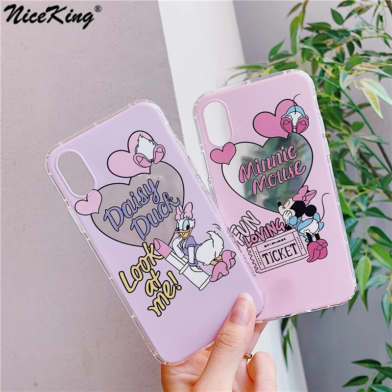 

Niceking Minnie Mickey Mouse For iPhone XS Max XR X 6 6S 7 8 Plus Donald Duck Cartoon Clear Soft TPU Back Cover Case Coque