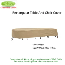Подходит овальной или прямоугольный стол и высокой спинкой Чехлы для стульев бежевый водонепроницаемая ткань 275x205x72 см, бежевый цвет