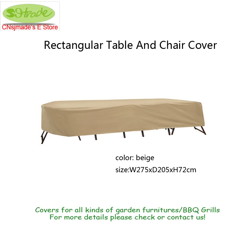 Suitable Oval Or Rectangular Table And High Back Chair Cover Beige waterproofed fabric 275X205X72cm , Beige color, Free shipping Suitable Oval Or Rectangular Table And High Back Chair Cover Beige waterproofed fabric 275X205X72cm , Beige color, Free shipping