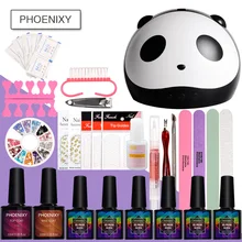 Набор для ногтей 24 Вт лампа для ногтей маникюрный набор 6 видов цветов УФ набор гель-лаков для ногтей верхнее Базовое покрытие наборы для гель-лака набор инструментов для маникюра