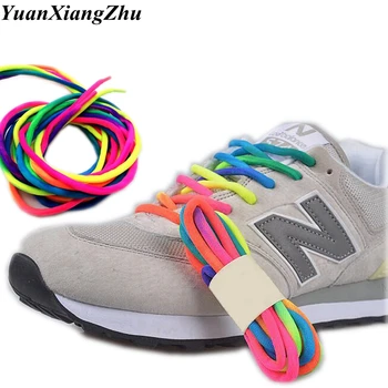 1Pair Round Rainbow Color Shoelaces 