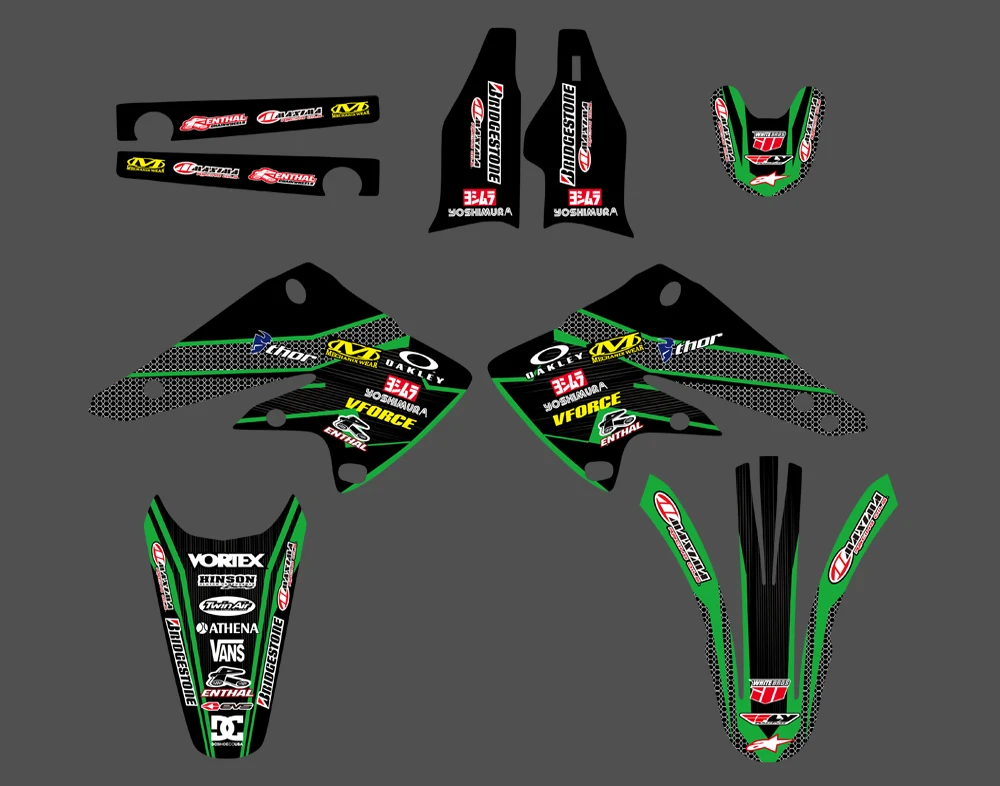 NICECNC завершенный набор графических наклеек для Kawasaki KXF250 KXF 250 KX250F KX 250F 04-05 мотоцикл задний план крыло вилка наклейка