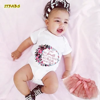 

2 pieces Short sleeve Floral Bodysuit and Mesh Skirt Set For Baby Girl