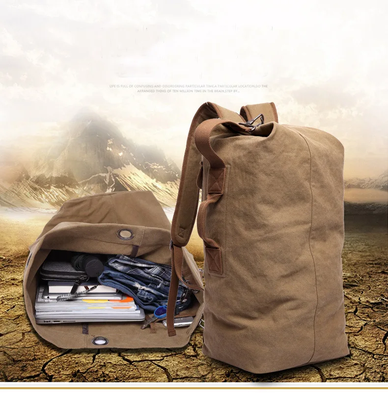Большой Вместительный холщовый мужской рюкзак через плечо, многофункциональная посылка, холщовая сумка, рюкзак для путешествий