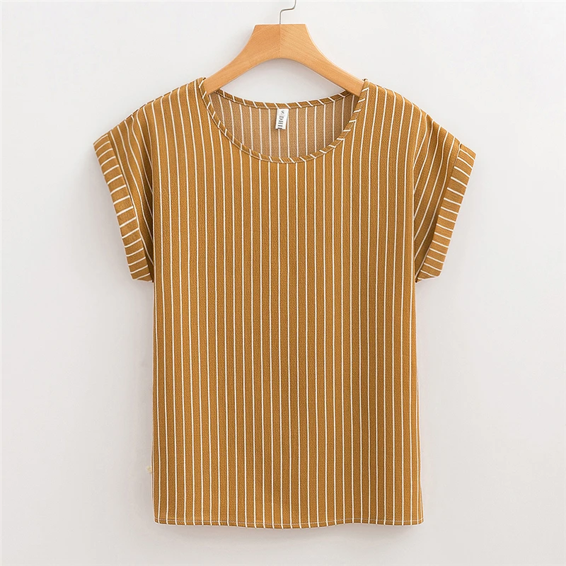 DHIHKK Summer Women White Striped Chiffon Blouses Shirts 2018 New Fashion Short Sleeve O-neck Blouse Women Tops Tee Blusas DHIHKK Summer Women White Striped Chiffon Blouses Shirts 2018 New Fashion Short Sleeve O-neck Blouse Women Tops Tee Blusas