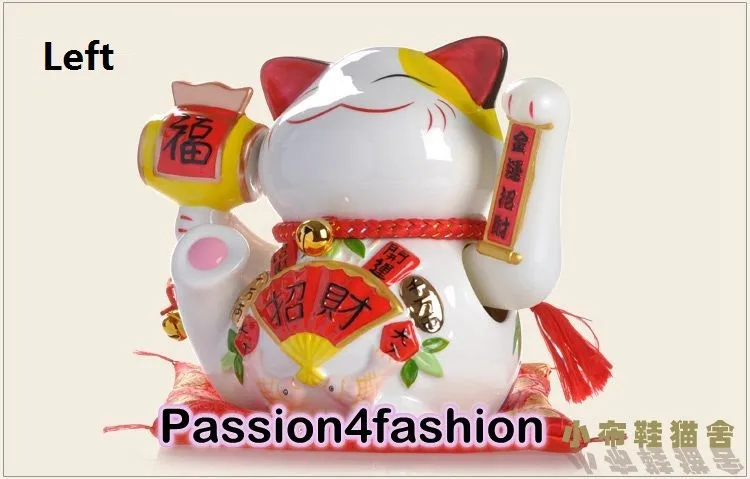 Maneki Neko Lucky Cat развевающийся лапой керамический улыбающееся лицо милый богатство удача орнамент Электрический негабаритный подарок