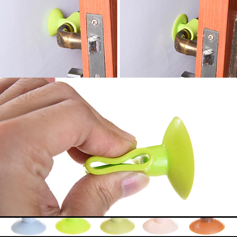 

Self Adhesive Silicone Door Handle Knob Crash Pad Wall Protectors Anti Collision Bumper Guard Stopper Stick Baby Safety Sucker