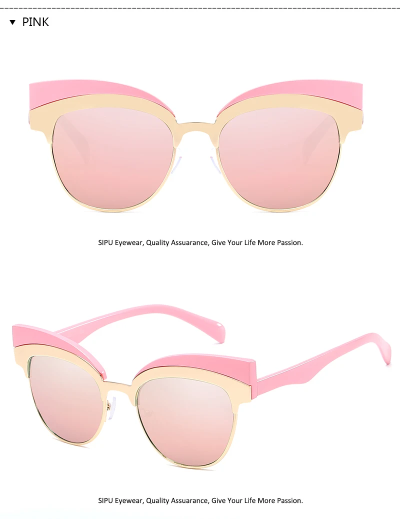Розовое золото "кошачий глаз" женские брендовые дизайнерские Роскошные светоотражающие солнцезащитные очки Женские Óculos gafas-де-сол женщина UV400
