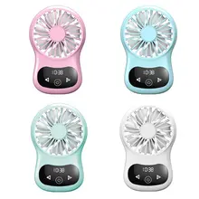 Путешествия Перезаряжаемые Портативный Карманный USB вентилятор 3 Скорость Регулируемый воздушный охладитель ручной в режиме реального времени Дисплей сенсорные часы Настольный вентилятор