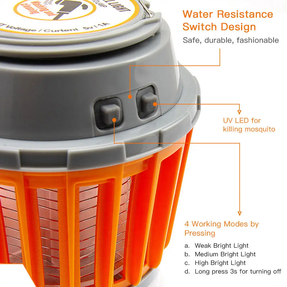 Портативное освещение для кемпинга лампа usb Зарядка светодиодный комаров убийца лампа водонепроницаемый Отпугиватель вредителей уничтожитель насекомых и комаров сад Вечерние