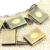 50pcs Antique Bronze Book Charms Locket Photo Frame Pendant Necklace Charm Openable Locket Necklaces Women Men Memorial Jewelry 4