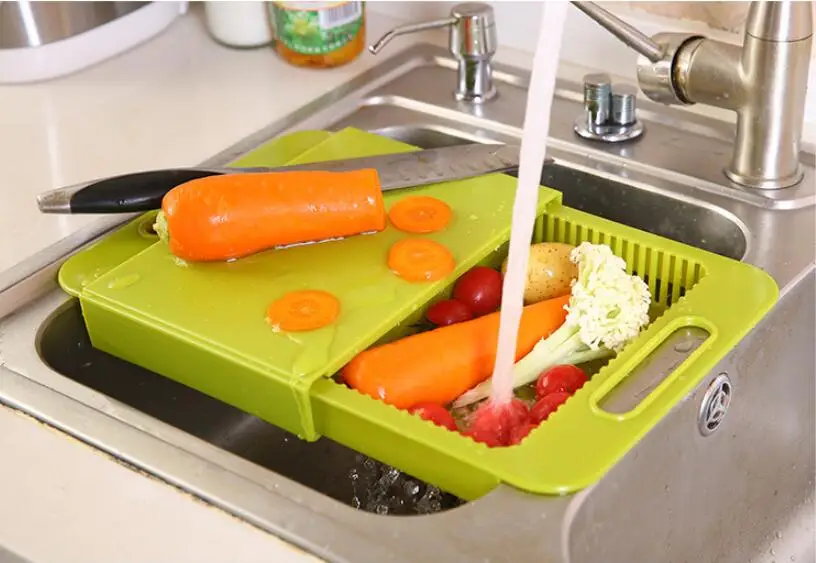 Выдвижная дренажная разделочная доска Multi-function кухонная Корзина Стойка Специальное предложение CJJJCFCJ00472