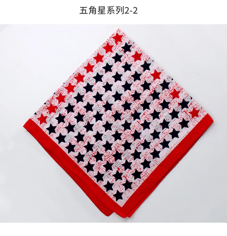 100% Cotton Five-pointed star print Bandanas Women Men Basketball Hip Hop Sweatband Pirate Magic Bandana Cycling Scarf Headscarf mens knit scarf