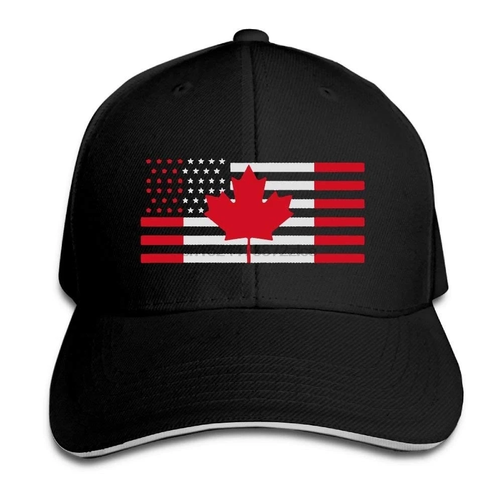 Men Womens Baseball Hat USA Canada Flag Adjustable Snapback Baseball