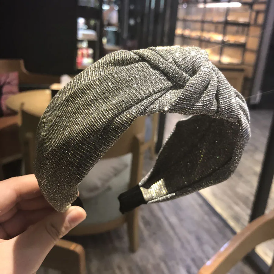 אביזרי שיער AWAYTR Shiny Yarn Headbands for Women Spring Fashion Star