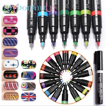 

1pcs 3D Nail Marker Pen Watercolor Brush Nail Sketch Drawing Dotting Tool Nail Polish Pen Beauty Pen Art Supplies 16 Colors