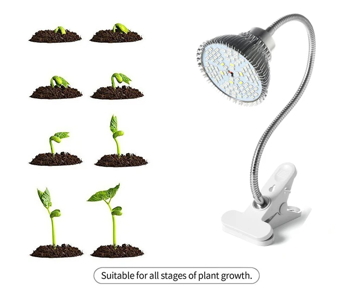 Lmid 15 W полный спектр светодиодный Grow Light клип Выращивание растений огни для цветы растения, овощи гидропоники растут лампы AC85-265V