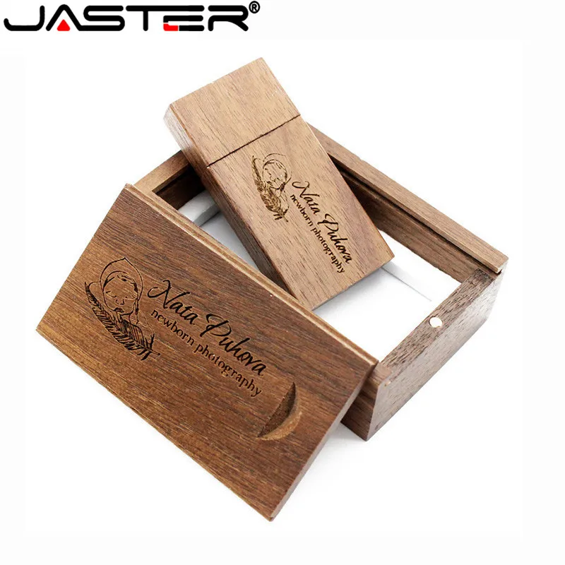 JASTER деревянные usb 2 0 флеш накопитель + деревянная Подарочная коробка 4 ГБ 8 16 32 64 Гб