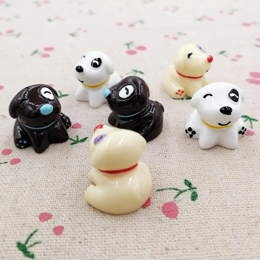 

2cm 3D Kawaii Resin Dog Mini Garden Figurines Ornaments Fairy Garden Miniatures Terrarium Figurines Decor Fairy House DIY Craft
