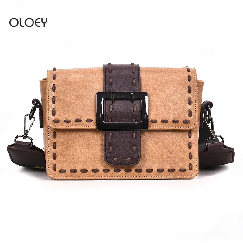 

Autumn winter women's small square bag Letter pattern wide shoulder strap shoulder Messenger bag Fashion versatile clutch bag