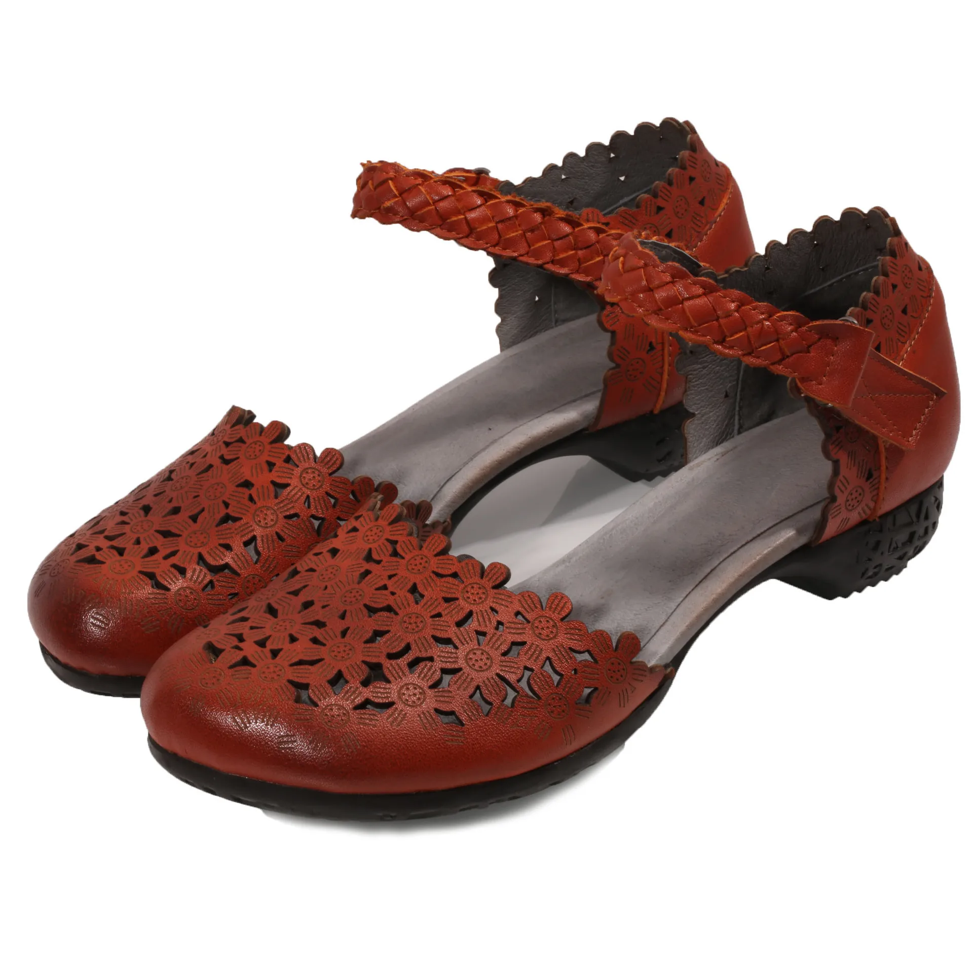 Г., женские босоножки из натуральной кожи обувь ручной работы в стиле ретро с круглым носком и ремешком на щиколотке женские босоножки